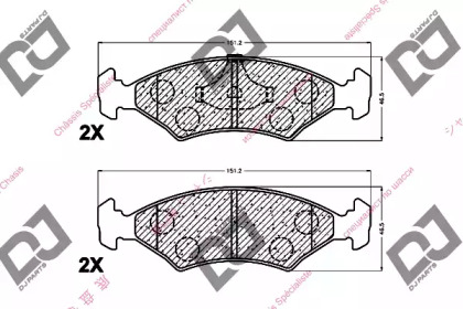 Комплект тормозных колодок DJ PARTS BP1368